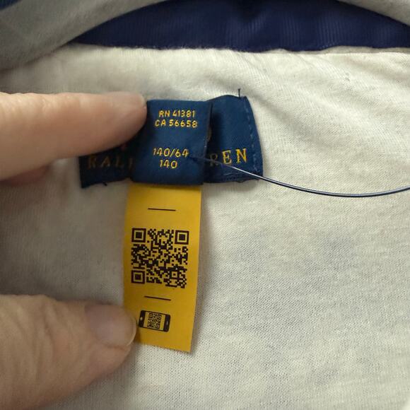 Polo Ralph Lauren Girls Fair Isle Blue White Fleece Jacket- Size 8-10 - Picture 7 of 11